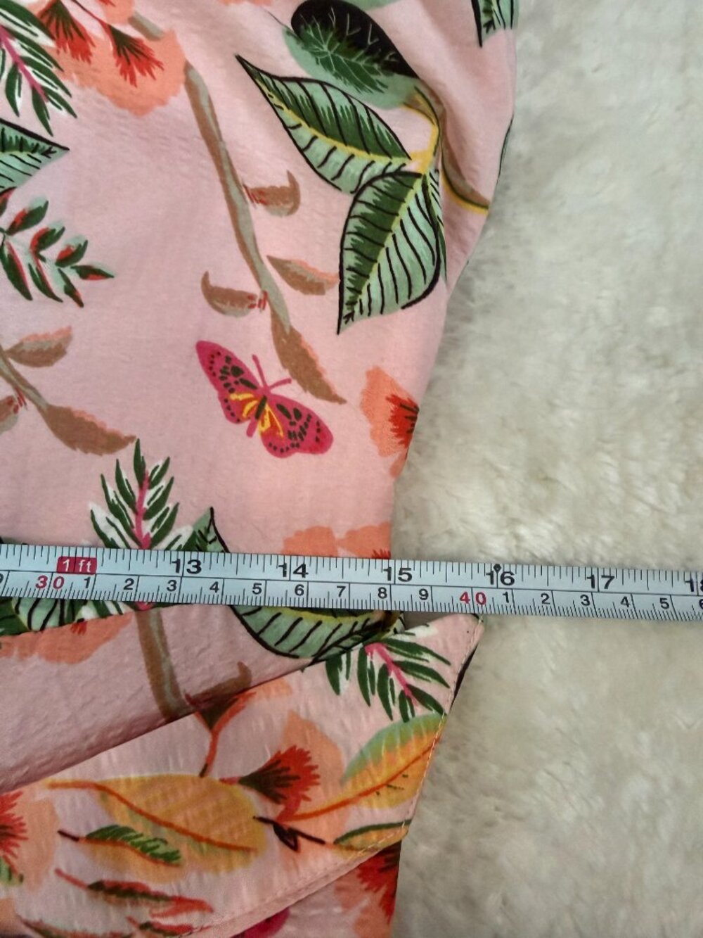 LOFT Pink Floral Tie Waist Midi Dress Size 2 Lined Button Front - Picture 10 of 13